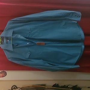 Stetson western style, button down,  long  sleeve, blk buttons ,Blue/blk design